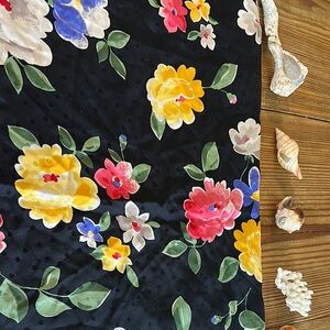 Floral Black Scarf